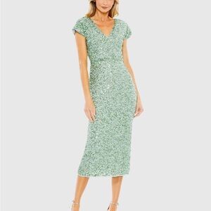 Mac Duggal Sparkling Green Midi Dress